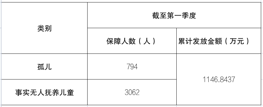 2025年第一季度儿童福利待遇保障情况