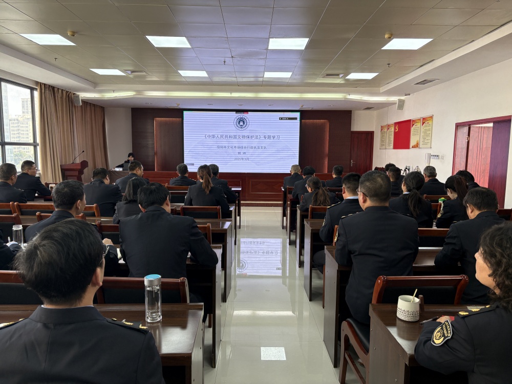 以法为翼，文化执法护航文物保护新征程——信阳市文化市场综合行政执法支队组织开展《中华人民共和国文物保护法》专题学习