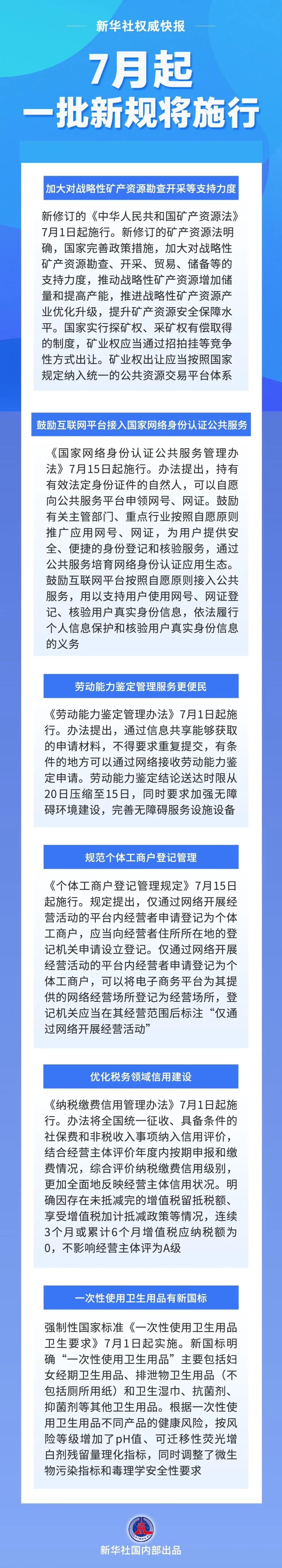 7月起，一批新规将施行→