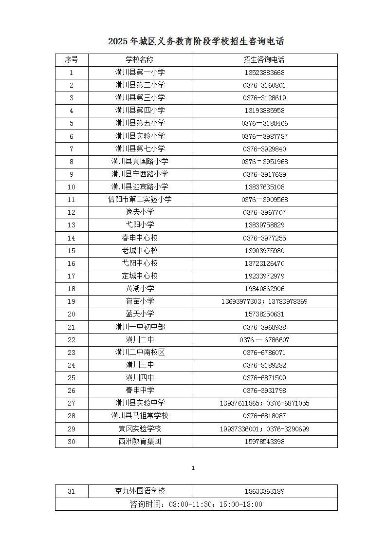 潢川县2025年秋季义务教育阳光招生新生报名相关事宜公示
