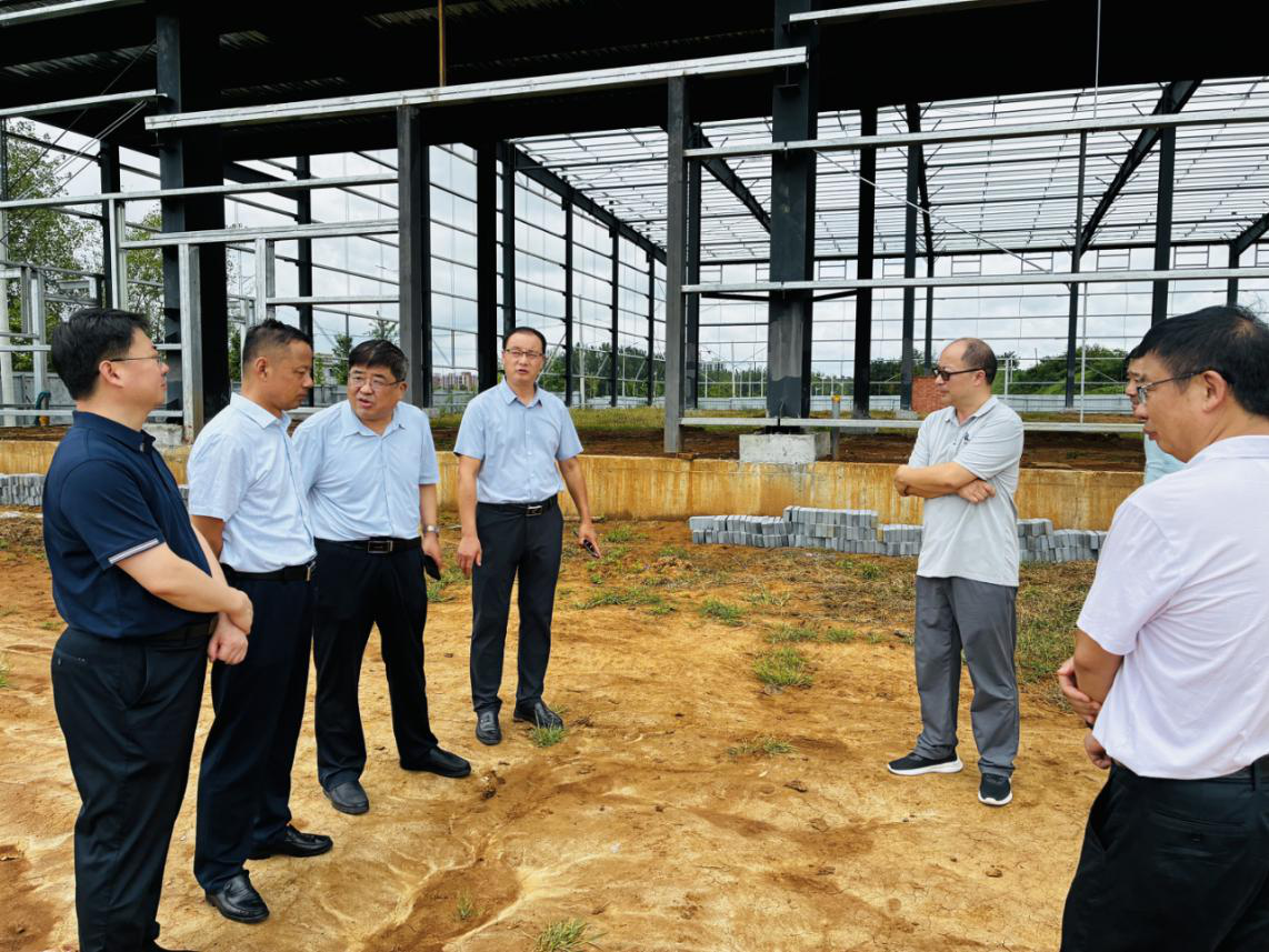 省水利厅后扶处赵丹处长一行调研平桥区冷链物 流园项目建设进展情况
