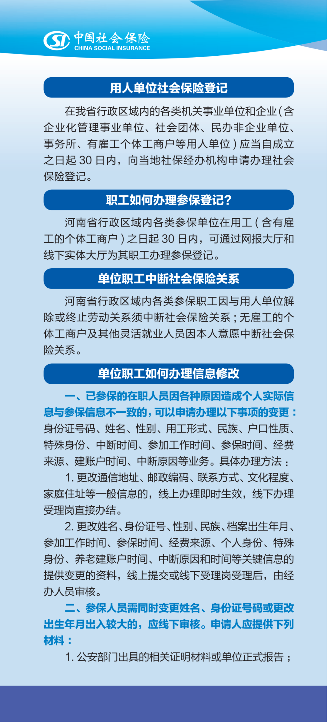 社会保险公共业务政策解答