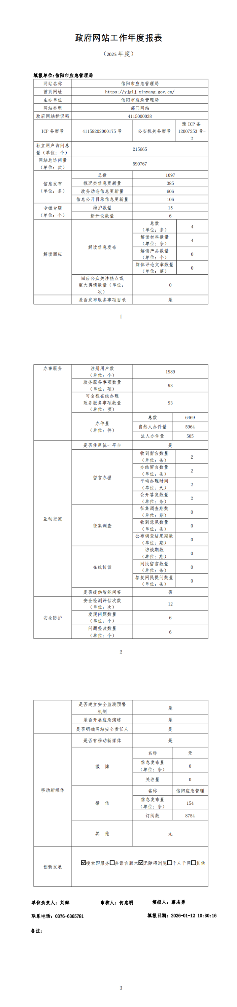 2025年政府网站年度工作报表