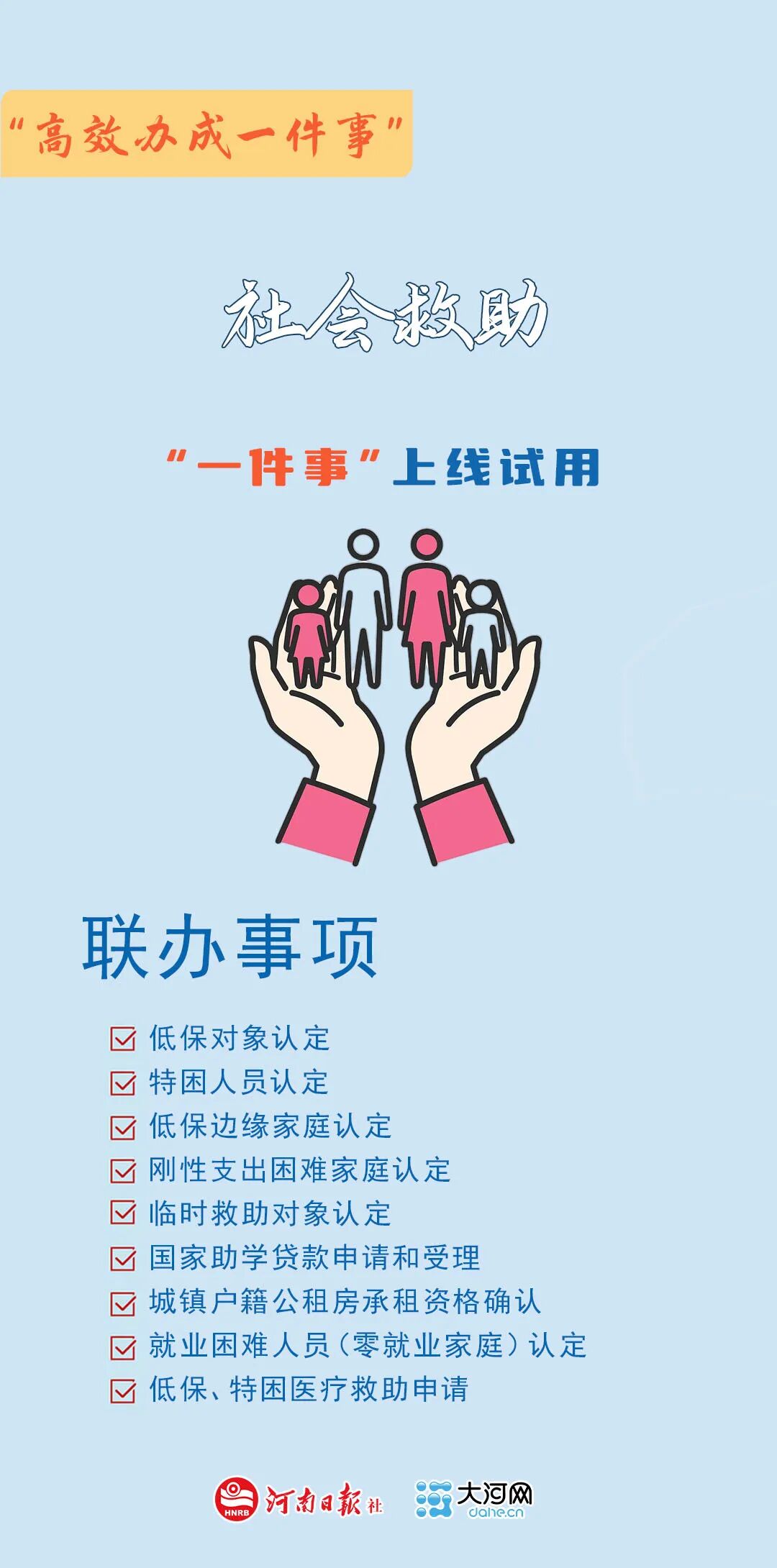 高效办成一件事丨社会救助“一件事”上线试用
