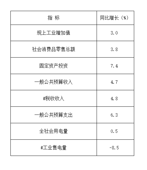 2026年元-5月全县主要经济指标