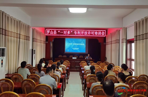 罗山县市场监管局举办“一对多”专利开放许可培训会